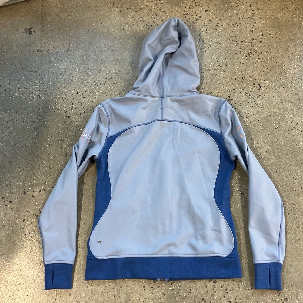 Lululemon On The Daily Hooded PU Coated Heathered Denim Harbor Blue Size 10 - Picture 6 of 16